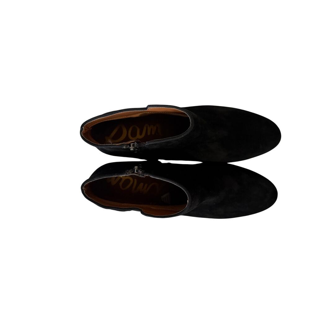 Sam Edelman Size 11 Black Suede Ankle Boots Block Heel Pull On - Picture 8 of 8